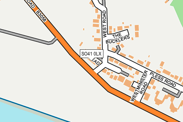 SO41 0LX map - OS OpenMap – Local (Ordnance Survey)