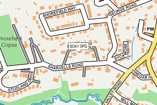 SO41 0PD map - OS OpenMap – Local (Ordnance Survey)