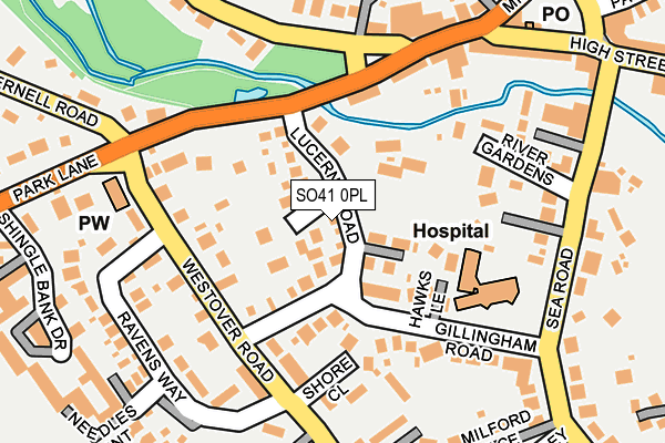 SO41 0PL map - OS OpenMap – Local (Ordnance Survey)