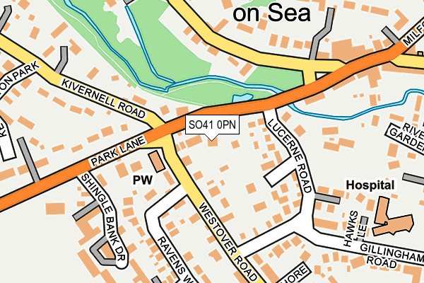 SO41 0PN map - OS OpenMap – Local (Ordnance Survey)