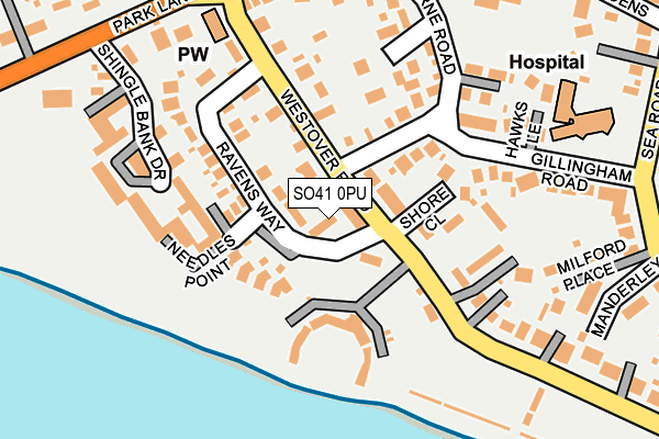 SO41 0PU map - OS OpenMap – Local (Ordnance Survey)