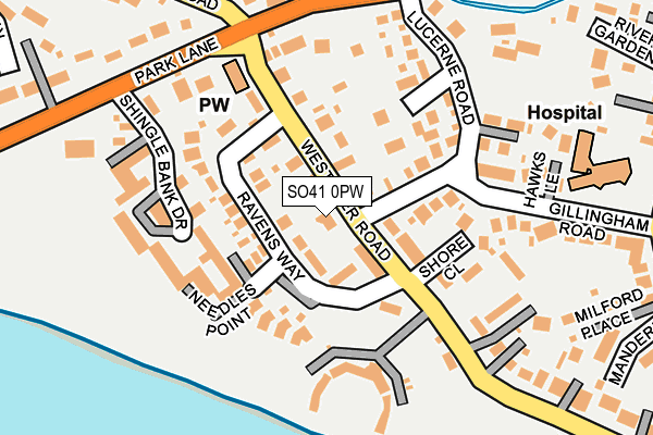 SO41 0PW map - OS OpenMap – Local (Ordnance Survey)