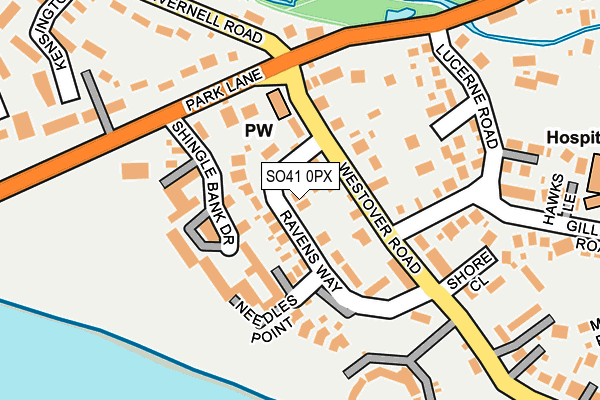 SO41 0PX map - OS OpenMap – Local (Ordnance Survey)