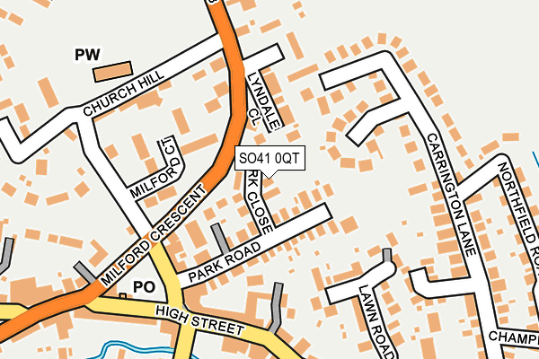 SO41 0QT map - OS OpenMap – Local (Ordnance Survey)