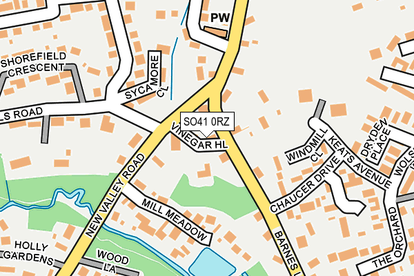 SO41 0RZ map - OS OpenMap – Local (Ordnance Survey)