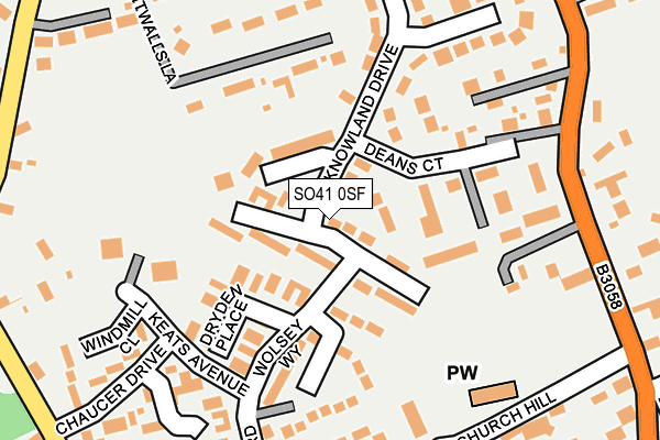 SO41 0SF map - OS OpenMap – Local (Ordnance Survey)