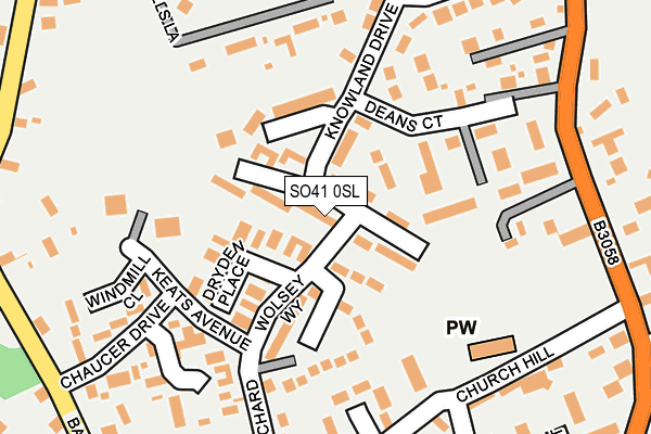 SO41 0SL map - OS OpenMap – Local (Ordnance Survey)