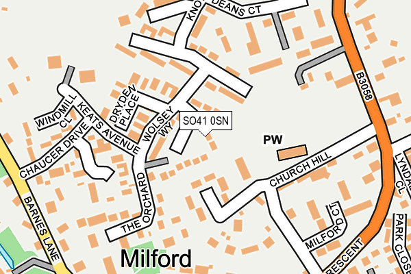 SO41 0SN map - OS OpenMap – Local (Ordnance Survey)