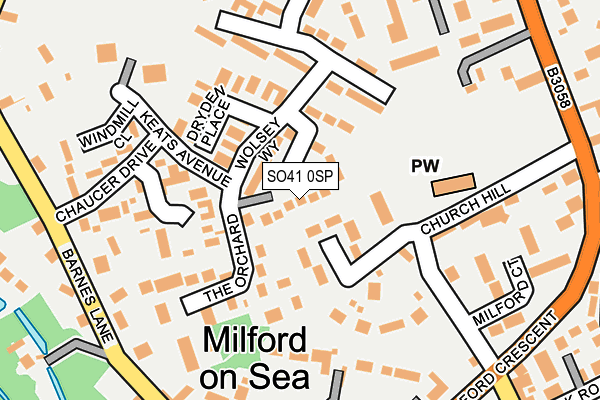 SO41 0SP map - OS OpenMap – Local (Ordnance Survey)