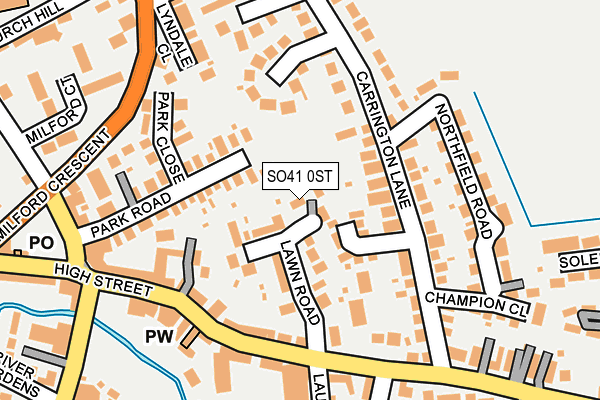 SO41 0ST map - OS OpenMap – Local (Ordnance Survey)