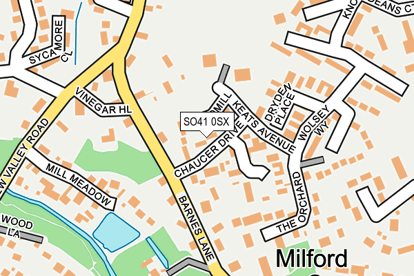 SO41 0SX map - OS OpenMap – Local (Ordnance Survey)