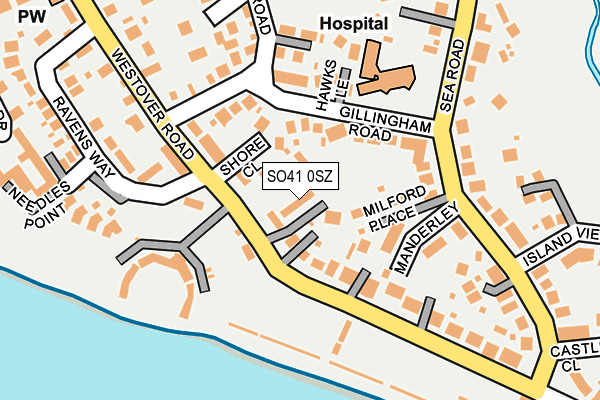 SO41 0SZ map - OS OpenMap – Local (Ordnance Survey)