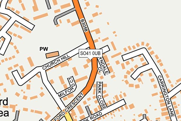 SO41 0UB map - OS OpenMap – Local (Ordnance Survey)