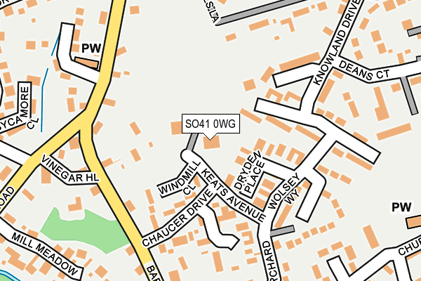 SO41 0WG map - OS OpenMap – Local (Ordnance Survey)