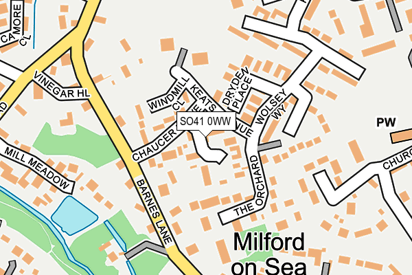 SO41 0WW map - OS OpenMap – Local (Ordnance Survey)