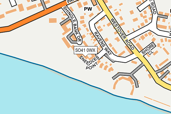 SO41 0WX map - OS OpenMap – Local (Ordnance Survey)