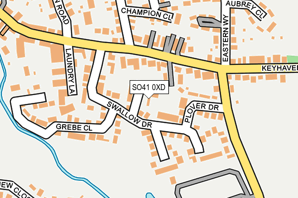 SO41 0XD map - OS OpenMap – Local (Ordnance Survey)