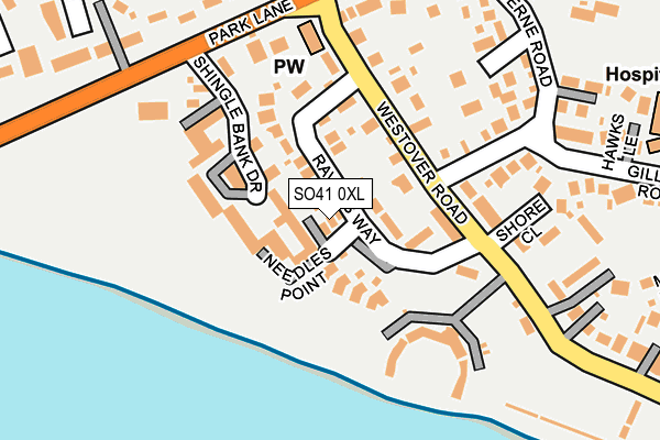 SO41 0XL map - OS OpenMap – Local (Ordnance Survey)