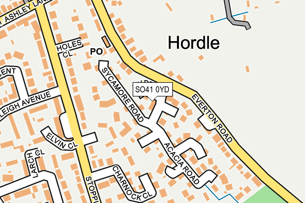 SO41 0YD map - OS OpenMap – Local (Ordnance Survey)