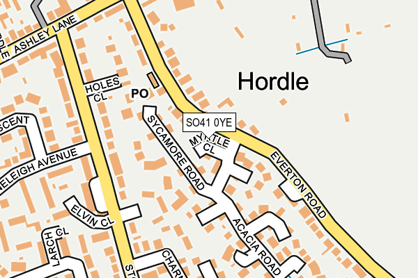 SO41 0YE map - OS OpenMap – Local (Ordnance Survey)