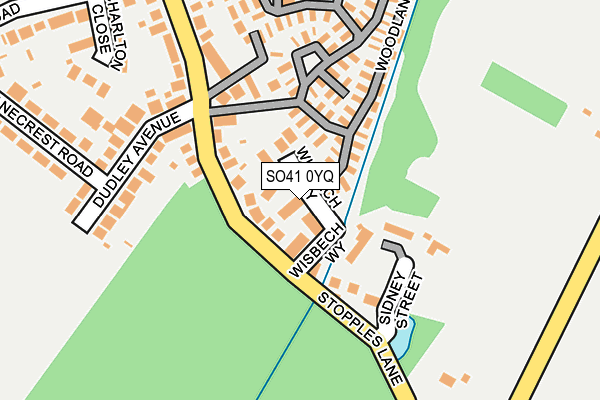 SO41 0YQ map - OS OpenMap – Local (Ordnance Survey)