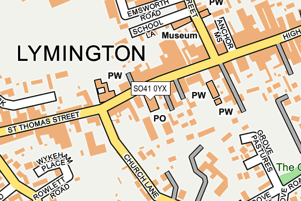 SO41 0YX map - OS OpenMap – Local (Ordnance Survey)