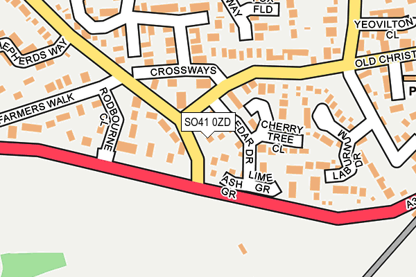 SO41 0ZD map - OS OpenMap – Local (Ordnance Survey)