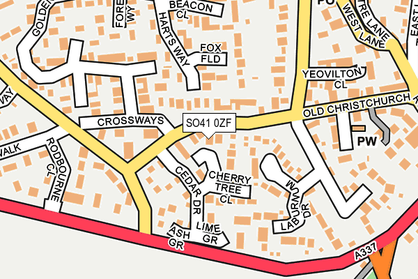 SO41 0ZF map - OS OpenMap – Local (Ordnance Survey)