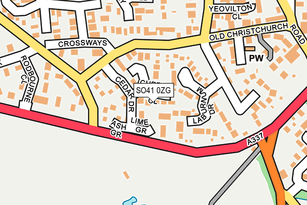 SO41 0ZG map - OS OpenMap – Local (Ordnance Survey)