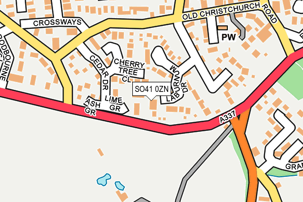 SO41 0ZN map - OS OpenMap – Local (Ordnance Survey)