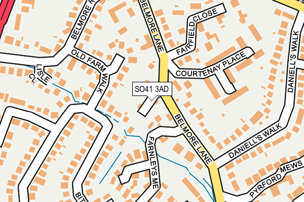 SO41 3AD map - OS OpenMap – Local (Ordnance Survey)