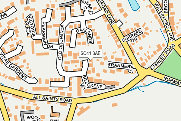 SO41 3AE map - OS OpenMap – Local (Ordnance Survey)
