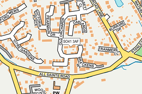 SO41 3AF map - OS OpenMap – Local (Ordnance Survey)