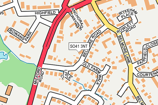 SO41 3NT map - OS OpenMap – Local (Ordnance Survey)