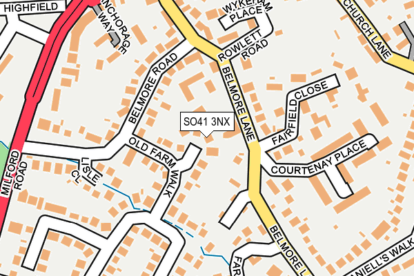 SO41 3NX map - OS OpenMap – Local (Ordnance Survey)