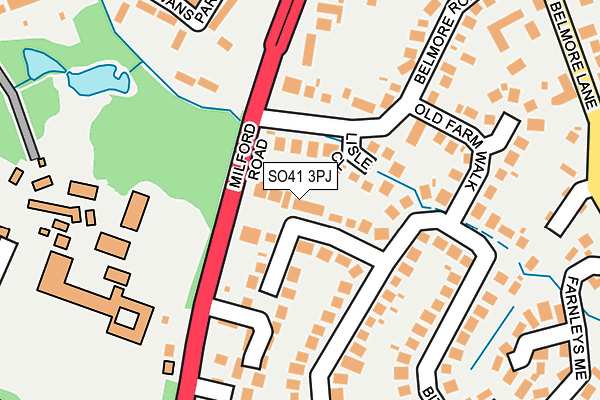 SO41 3PJ map - OS OpenMap – Local (Ordnance Survey)