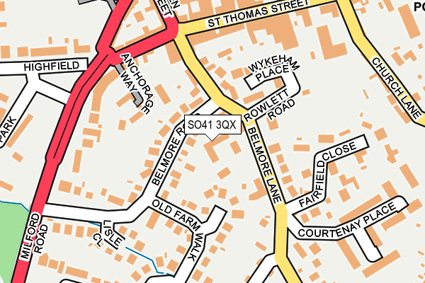 SO41 3QX map - OS OpenMap – Local (Ordnance Survey)