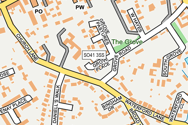 Map of GROVE PLACE (MAINTENANCE) LIMITED at local scale