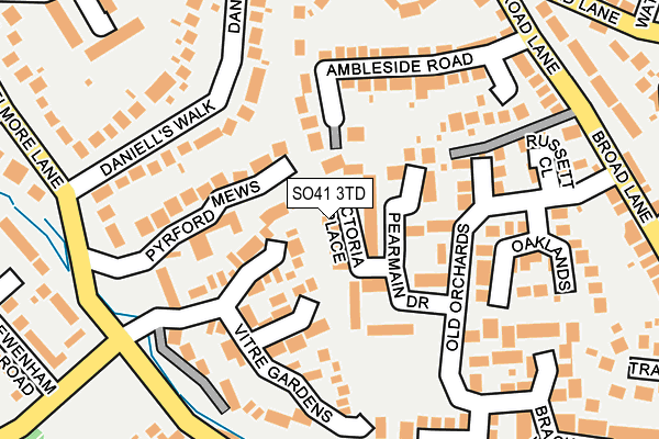 SO41 3TD map - OS OpenMap – Local (Ordnance Survey)