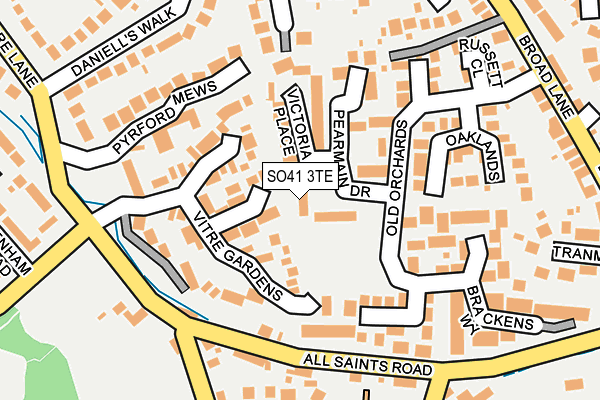 SO41 3TE map - OS OpenMap – Local (Ordnance Survey)