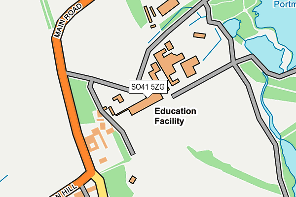 SO41 5ZG map - OS OpenMap – Local (Ordnance Survey)