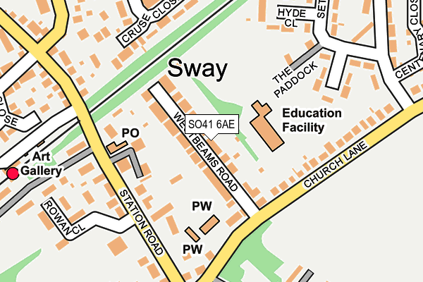 SO41 6AE map - OS OpenMap – Local (Ordnance Survey)