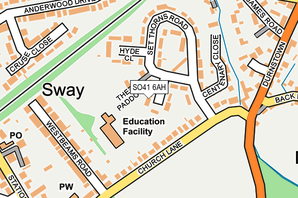 SO41 6AH map - OS OpenMap – Local (Ordnance Survey)
