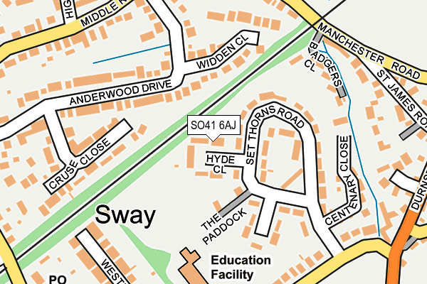 SO41 6AJ map - OS OpenMap – Local (Ordnance Survey)