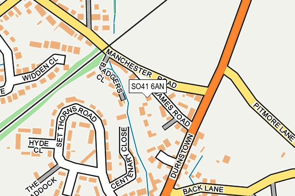 SO41 6AN map - OS OpenMap – Local (Ordnance Survey)