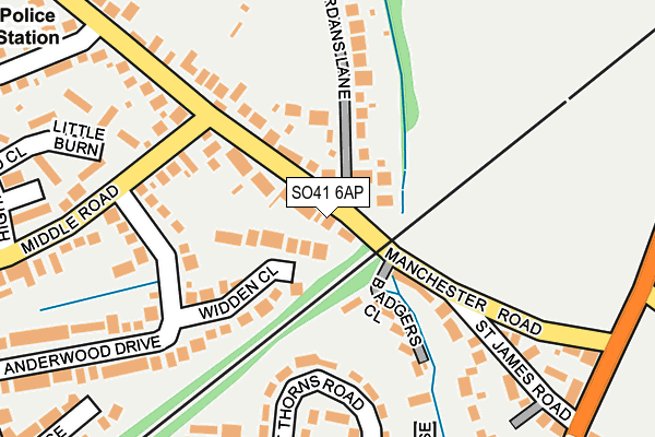 SO41 6AP map - OS OpenMap – Local (Ordnance Survey)