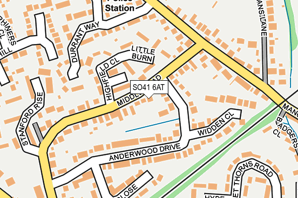 SO41 6AT map - OS OpenMap – Local (Ordnance Survey)