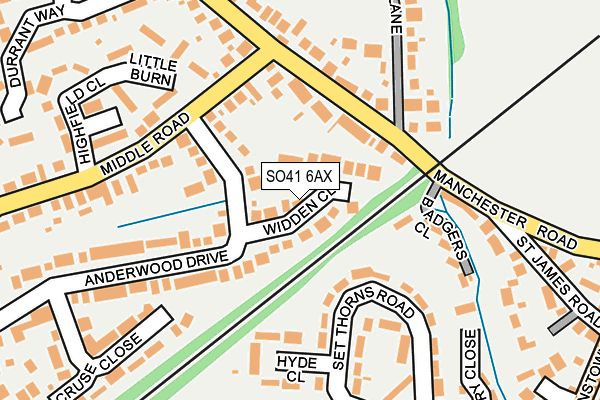 SO41 6AX map - OS OpenMap – Local (Ordnance Survey)