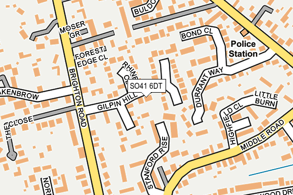 SO41 6DT map - OS OpenMap – Local (Ordnance Survey)