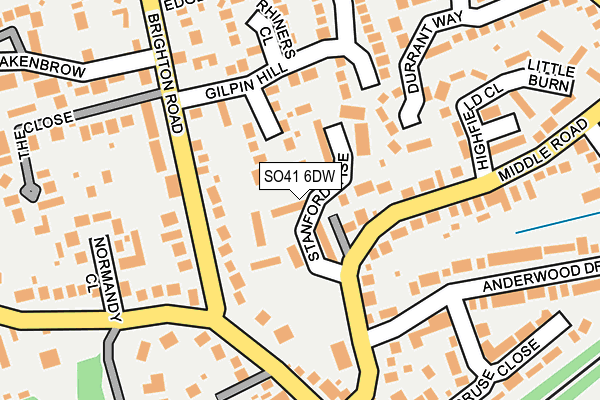 SO41 6DW map - OS OpenMap – Local (Ordnance Survey)
